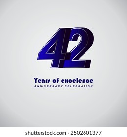 42 years of excelence anniversary celebration , vector template design illustration