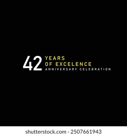 42 years of excelence anniversary celebration vector template design illustration