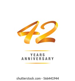 42 years golden anniversary celebration logo , isolated on white background