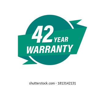 42 Years warranty badge vector images