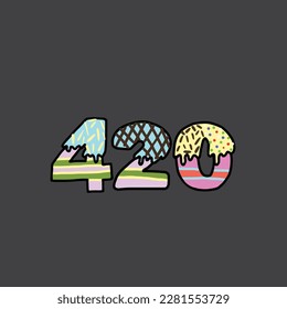 420 from cake vector alphabet and number