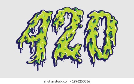 420 Cannabis Melt Typeface Vector illustrations for your work Logo, mascot merchandise t-shirt, stickers and Label designs, poster, greeting cards advertising business company or brands.