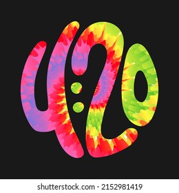 420 Kreis-Zitat, Textlogo. Vektorhandgezeichnete Cartoon-Illustration. 420 Textausdruck für T-Shirt, Poster, Karte, Logo, Aufkleberkonzept