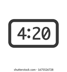 Icono de reloj digital. Símbolo nacional del día del cannabis moderno, simple, vector, icono para el diseño de sitios web, aplicación móvil, ui.  Ilustración vectorial