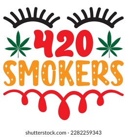 420 Archivo vectorial de diseño de camisetas para fumadores