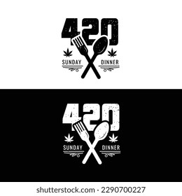 420 sunday dinner vintage design. Print ready vector file.