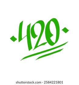 420 vector graffiti font word street art weed vector tagging.Marker 420 tag