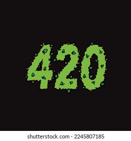 420 weed vector word text letter form nug wax smoke and joint for clothing or brand cannabis