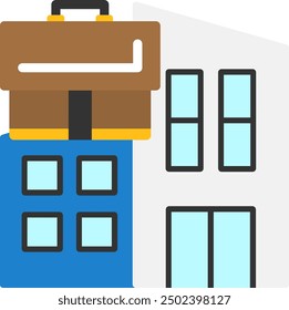 423 - Business building Flat Vector Icon Design