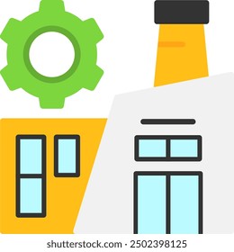 424 - Factory Flat Vector Icon Design