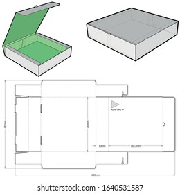 426 Box self assembly (Internal measurement 36 x 36 + 8cm) and Die-cut Pattern. The .eps file is full scale and fully functional. Prepared for real cardboard production.
