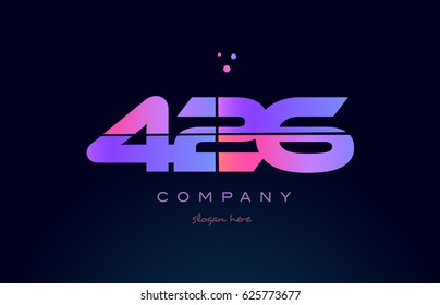 426 pink blue purple number digit numeral dots creative company logo vector icon design template
