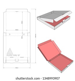 426 Pizza Box self assembly and Die-cut Pattern. The .eps file is full scale and fully functional. Prepared for real cardboard production.