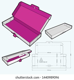 427 flute B Postal Delivery Box and Die-cut Pattern  (Internal measurement 36.5x14.2+40 cm) 