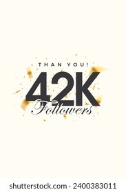 42k followers number, posters, greeting banners for social media posts.