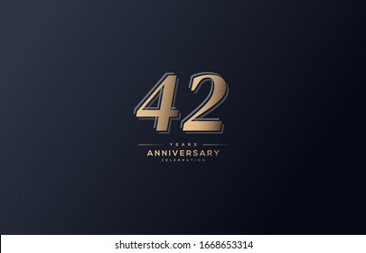 42nd anniversary background with illustrations with gold colored figures and the inscriptions below.