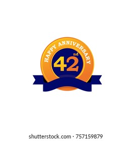 42nd Anniversary emblematic logo design