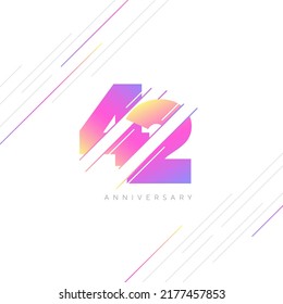 42nd Anniversary Logo Design, Number 42 Icon Vector Template.
