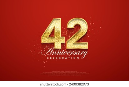 42nd anniversary number, for a birthday celebration. premium vector backgrounds. Premium vector background for greeting and celebration.