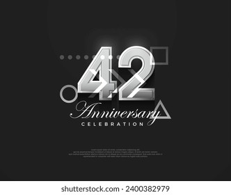 42nd anniversary number, modern elegant and simple. Premium vector background for greeting and celebration.