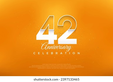 42. Jubiläumszahl mit modernen, dünnen weißen Zahlen. Premium-Vektordesign. Premium Vektor für Poster, Banner, Fest Gruß.