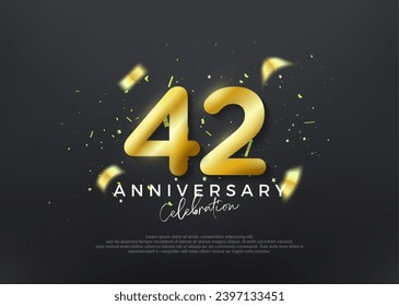 42nd anniversary numbers. gold luxury vector background premium. Premium vector for poster, banner, celebration greeting.