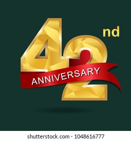 42nd Anniversary Years Celebration Logotype Logo Stock Vector (Royalty ...