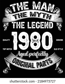 42nd Birthday Vintage Legends Born In 1980 42 Years Old Retro Birthday Ideas