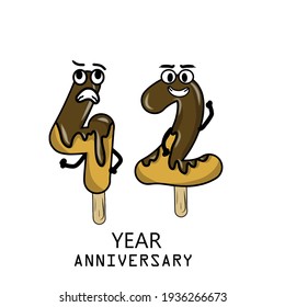 42nd year anniversary celebration vector template design illustration