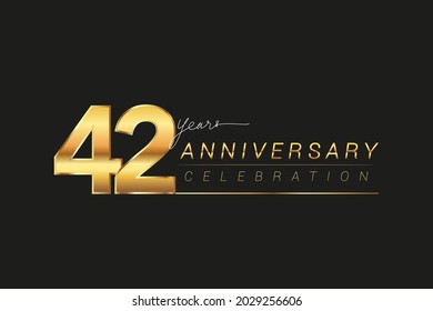 42nd Years Anniversary Celebration Logotype Anniversary Stock Vector ...