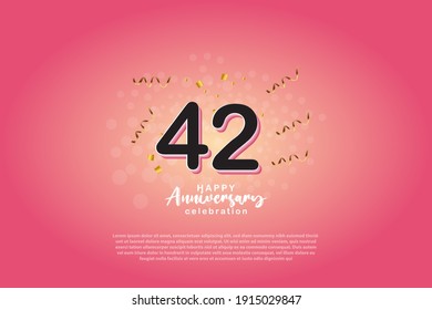 42th anniversary background with 3D number illustration