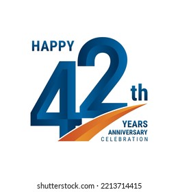 42th Anniversary Logo, Perfect logo design for anniversary celebration, vector illustration