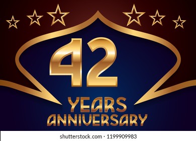 42th Anniversary numbers. background for anniversary