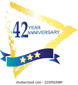 42-year anniversary celebration template, 42-year anniversary celebration logotype colorful design