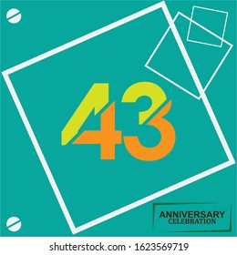 43 anniversary celebration vector concept template design illustration