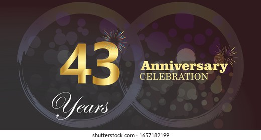 43 anniversary logo vector template. Design for banner, greeting cards or print