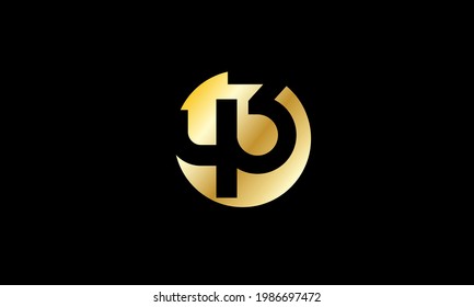 43 Circle Gold Negative Space Number
