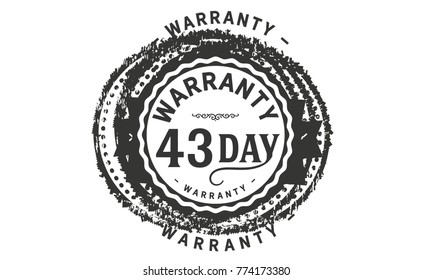 43 day warranty icon vintage rubber stamp guarantee