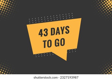 43 days to go countdown template. 43 day Countdown left days banner design