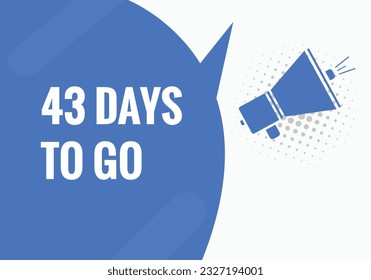 43 days to go countdown template. 43 day Countdown left days banner design