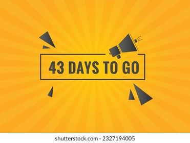 43 days to go countdown template. 43 day Countdown left days banner design