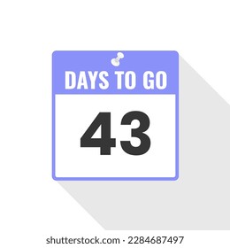 43 Days Left Countdown sales icon. 43 days left to go Promotional banner