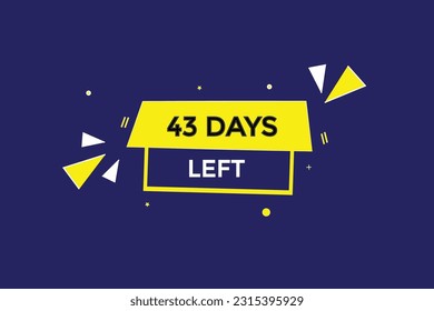 43 days left countdown template,43  day countdown left banner label button eps 43  