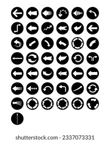 43 Different Arrow Indicator Pointers In Rounded Monotone Style