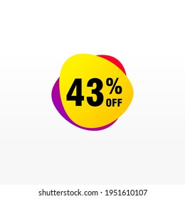 43 discount, Sales Vector badges for Labels, , Stickers, Banners, Tags, Web Stickers, New offer. Discount origami sign banner