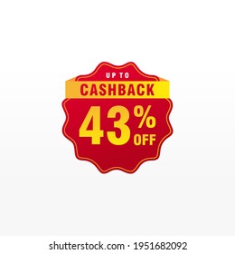 43 Rabatt, Vektor-Abzeichen für Labels, , Aufkleber, Banner, Tags, Web-Aufkleber, Neues Angebot. Discount-Origami-Zeichenbanner
