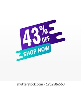 43 discount, Sales Vector badges for Labels, , Stickers, Banners, Tags, Web Stickers, New offer. Discount origami sign banner