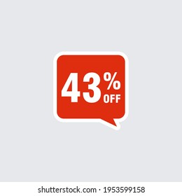 43 discount, Sales Vector badges for Labels, , Stickers, Banners, Tags, Web Stickers, New offer. Discount origami sign banner