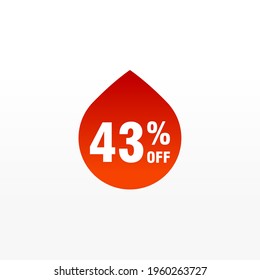43 descuento, distintivos de vectores de venta para etiquetas, , pegatinas, banners, etiquetas, etiquetas, etiquetas web, nueva oferta. Banner de signo de origami de descuento