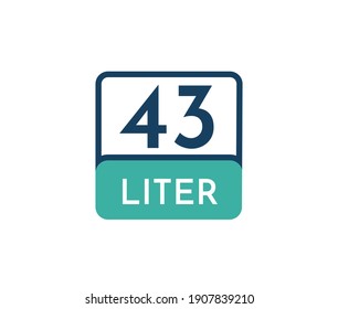 43 liters icon vector illustration